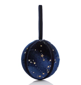 Elegance 10cm Velvet Bauble - Navy