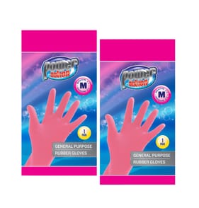 Power Action General Purpose Rubber Gloves - Medium x2