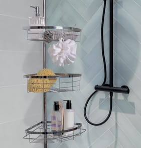 Bathroom Extendable Corner Caddy - Silver
