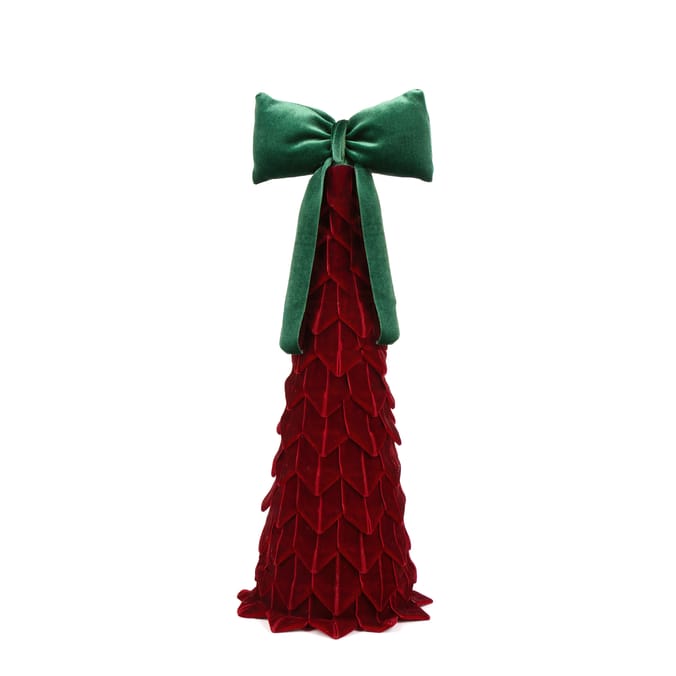 Festive Feeling Alpine Woods Flocked Bow Tree Christmas Decoration