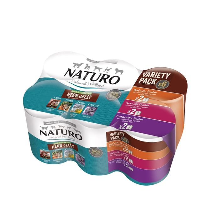Naruto Adult Dog Grain & Gluten Free Variety Pack Cans in a Herb Jelly 6 x 390g