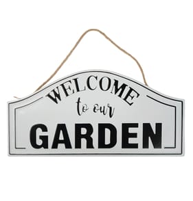  Jardin Metal Hanging Wall Sign - Welcome To Our Garden