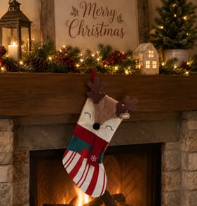 Sleigh Bells Reindeer Stocking