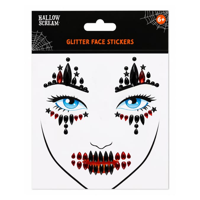 Hallow Scream Face Gem Stickers