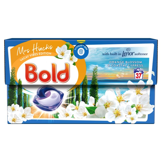 Bold Pods Mrs Hinch Vacay Vibes Washing Liquid Capsules 37 Washes - Orange Blossom & Coastal Cypress