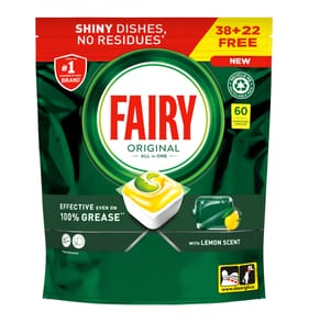 Fairy All in One Dishwasher Tablets Lemon 60 Tablets