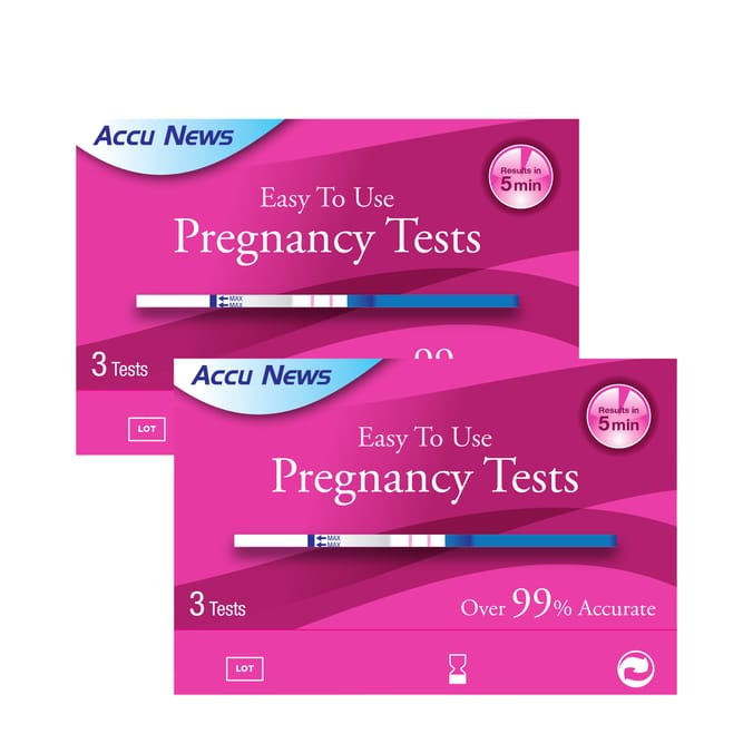 Accu News Easy to Use Pregnancy Test 3 Pack x2