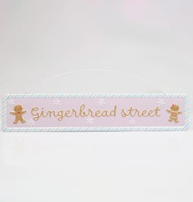 Sleigh Bells Metal Hanging Plaque - Gingerbread Street