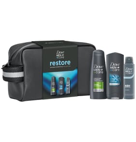 Dove Men+Care Washbag Essentials Gift Set 3 Piece - Restore