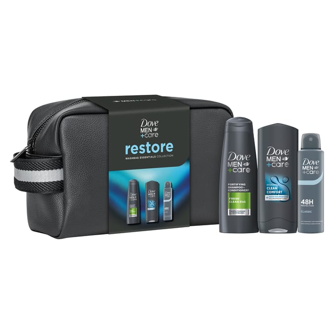 Dove Men+Care Washbag Essentials Gift Set 3 Piece - Restore