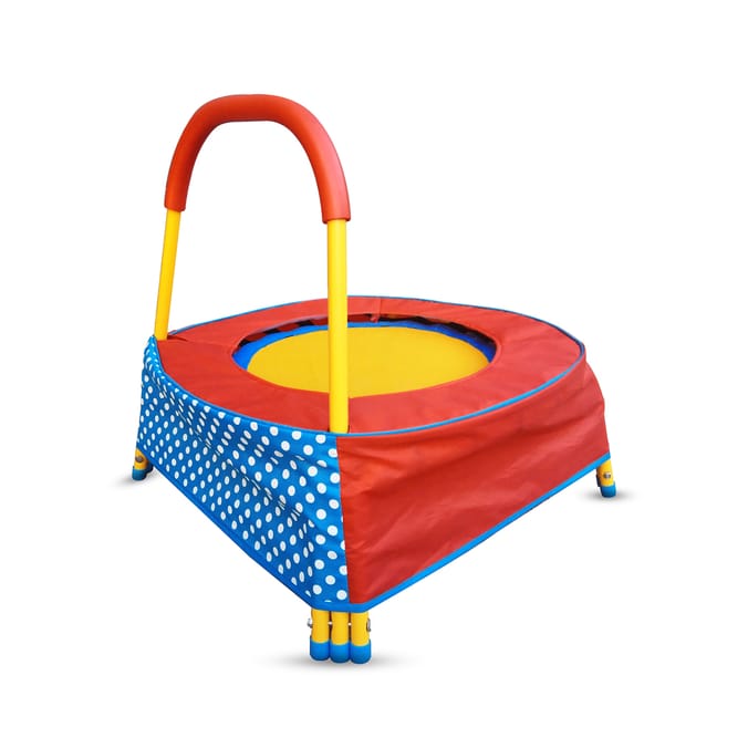 Trampoline top with handle
