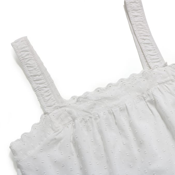 Originals Ladies White Cotton Dobby Pyjama Set