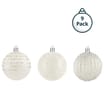 Frosted Spirit 8cm Hand Decorated Christmas Baubles 9 Pack