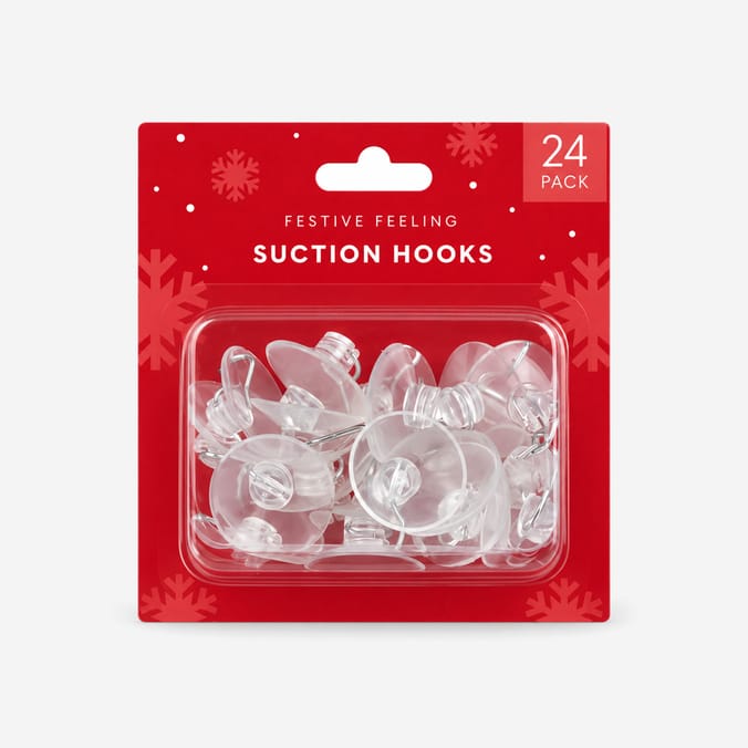 Festive Feeling Suction Hooks 24 Pack