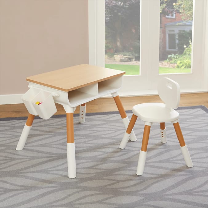 Kids Scandi Height Adjustable Table and Chair Set