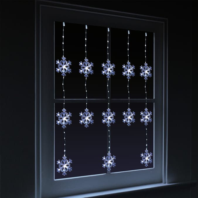 Prestige Mains Operated LED Snowflake Curtain Lights