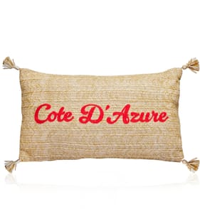 The Outdoor Edit Mediterranean Raffia Cushion - Cote D'Azure