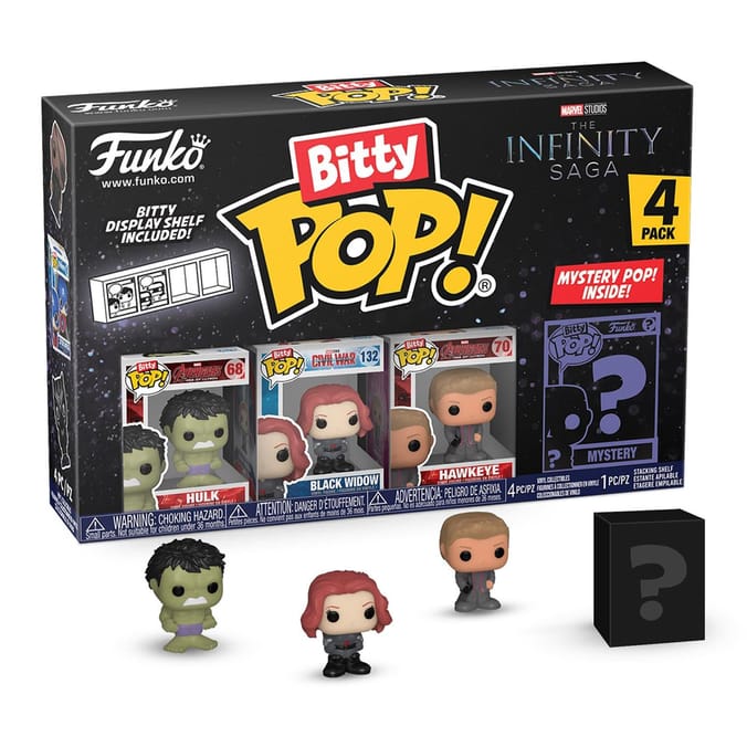 Funko Bitty Pop Marvel The Infinity Saga 4pk - Hulk, Black Widow, Hawkeye and A Surprise Mystery Mini Figure