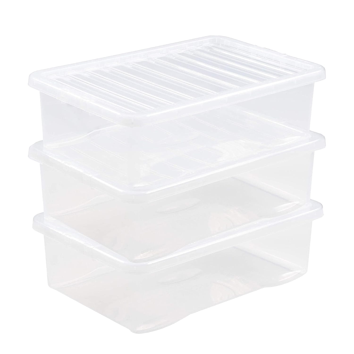 Everyday Essentials 32 Litre Under Bed Storage Boxes 3 Pack | Home Bargains