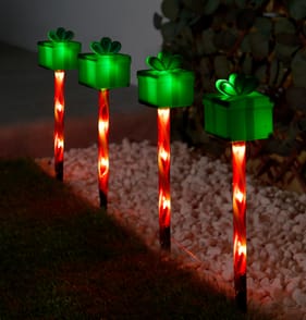 Prestige Battery Operated LED Candy Cane Stake Lights 4 Pack - Gift