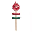 Sleigh Bells Christmas Stake Sign - Santa Stop Here