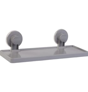 Everyday Essentials Plastic Suction Shelf - Grey