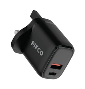 Pifco Fast Charge 2 Port Plug - Black