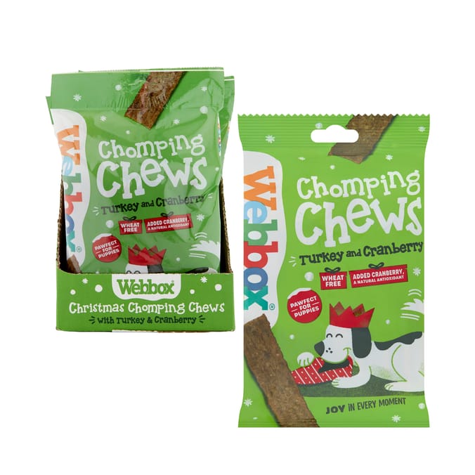 Webbox Chomping Chews Turkey and Cranberry 150g x10