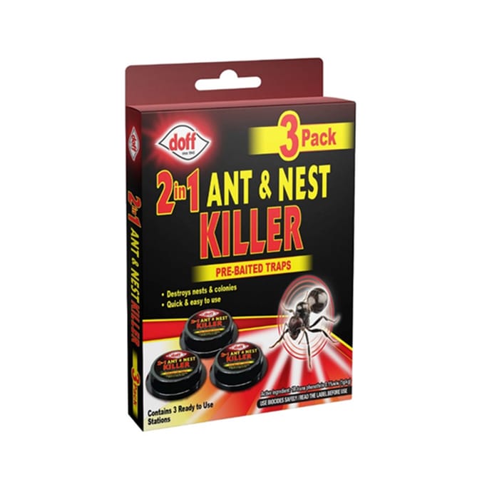 Doff 2in1 Ant & Nest Killer Pre-Baited Traps 3 Pack