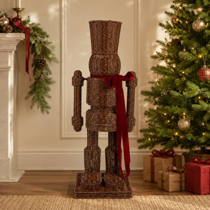 Festive Feeling Alpine Rattan Style Large Christmas Nutcracker
