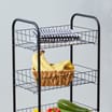 Kitchen Solutions Four Tier Multi Storage Trolley - Black