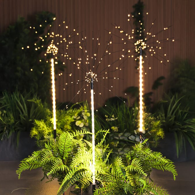 Firefly Shooting Starburst Solar Light Stake Set of 3