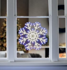 Prestige Mains Operated LED Twinkle Window Decoration 30cm - Snowflake