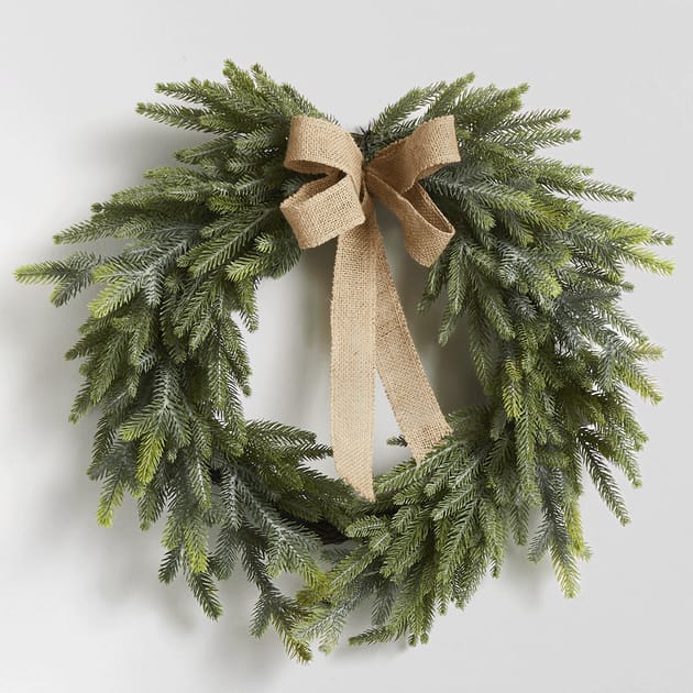 Nordic Spirit Hessian Bow 22" Wreath Home Bargains
