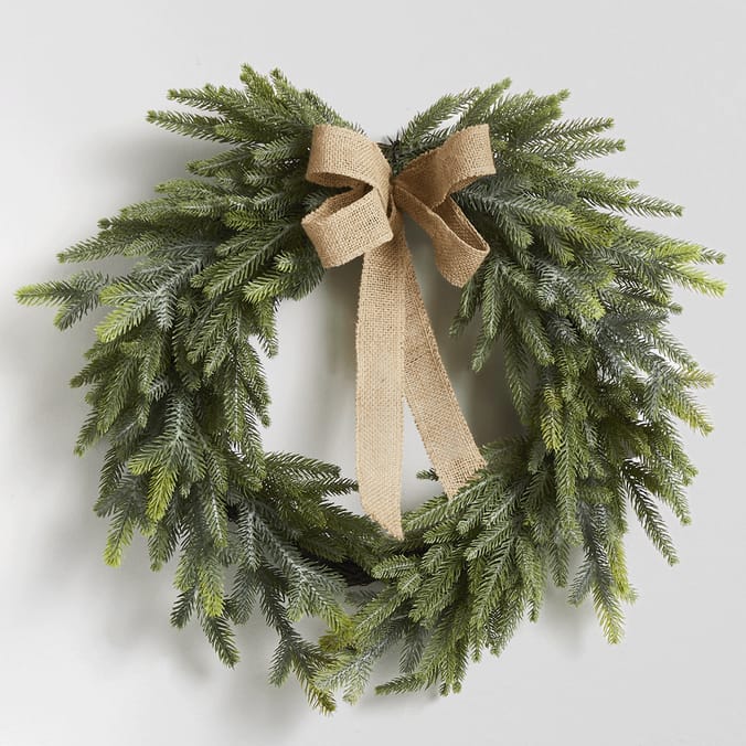 Nordic Spirit Hessian Bow 22" Wreath