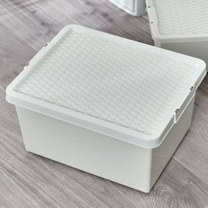 Utility Rattan Storage Box Cream 27L