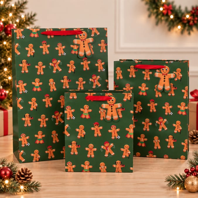 Festive Feeling Gift Bag Set - Gingerbread