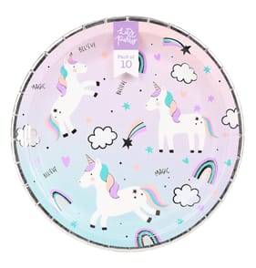 Let's Party Unicorn Paper Plates 10 Pack
