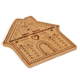 Home Collections Gingerbread House Shaped Bamboo Serving Board