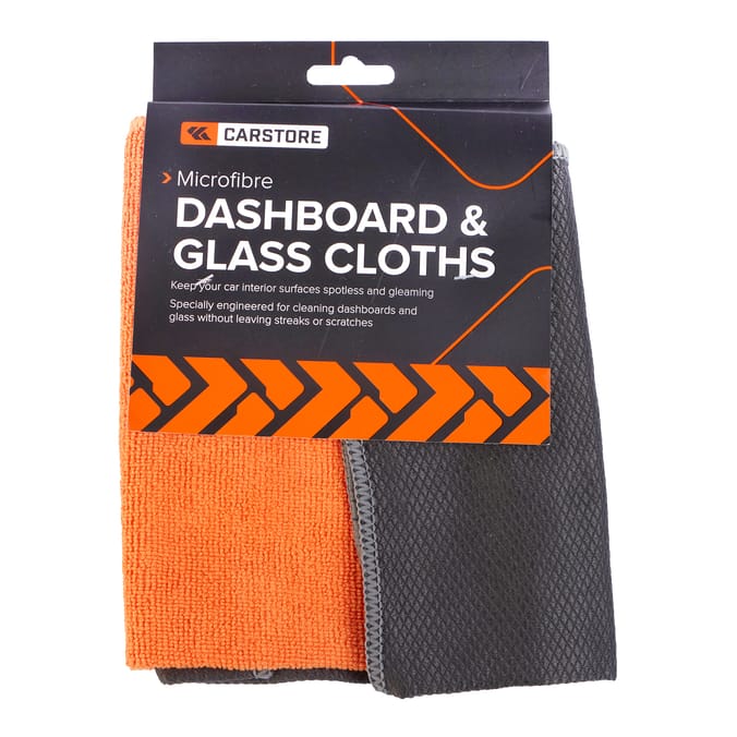 Carstore Microfibre Dashboard & Glass Cloths x2