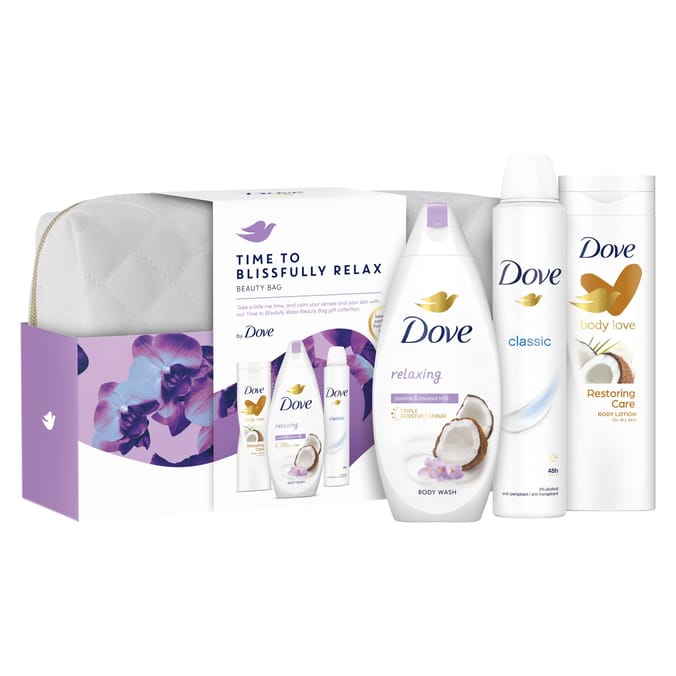 Dove Beauty Bag Trio Gift Set - Time to Blissfully Relax  