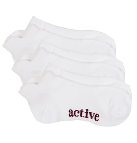 Active By Originals Ladies Cushion Invisible Trainer Socks White - Size 3-7
