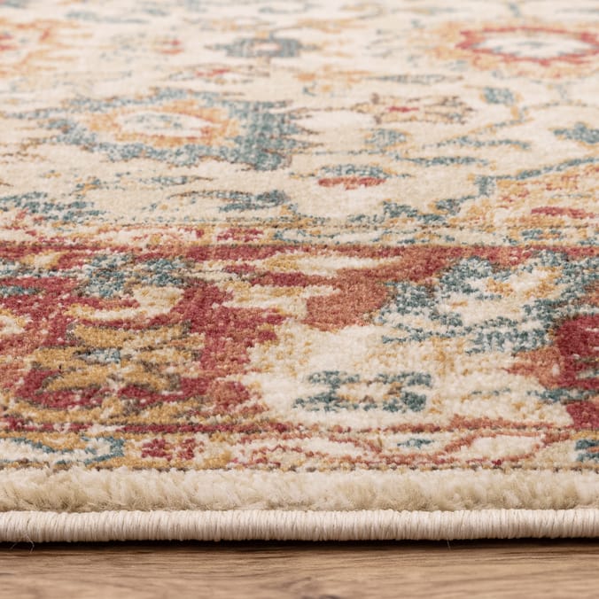 Asiatic Raja Border Runner RA04 - Cream/Red