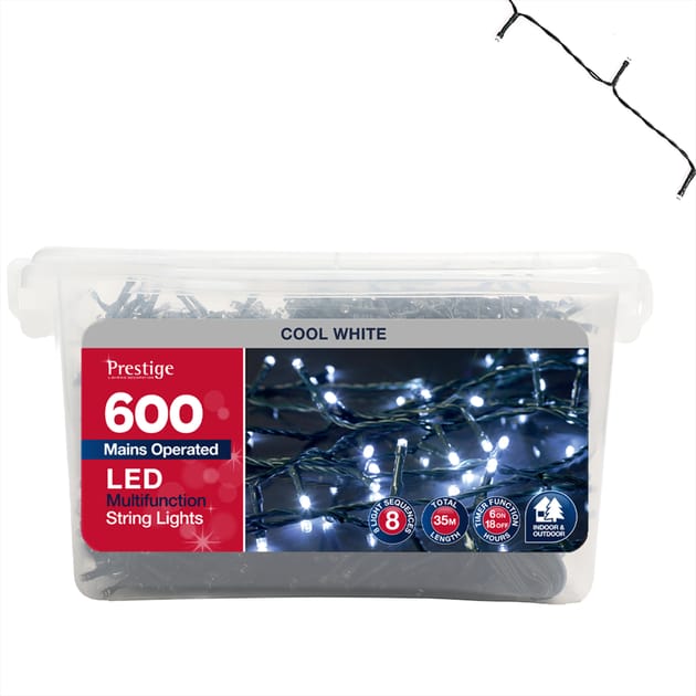 Prestige Lighting 600 LED Multifunction String Lights Home Bargains