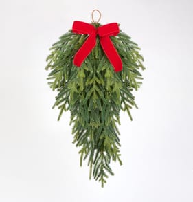 Festive Feeling 70cm Pine Bow Teardrop Swag