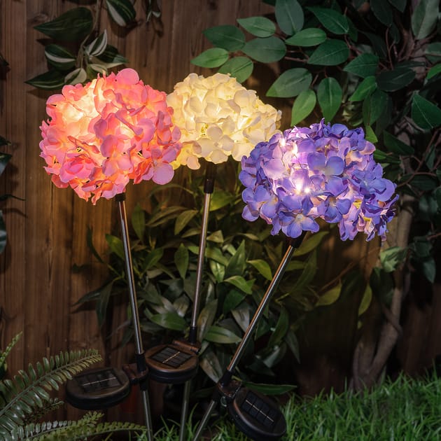 Firefly Hydrangea Solar Light Home Bargains