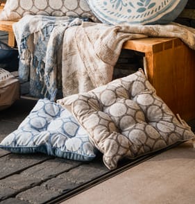 The Lifestyle Edit Coastal Retreat Outdoor Seat Cushion - Blue 