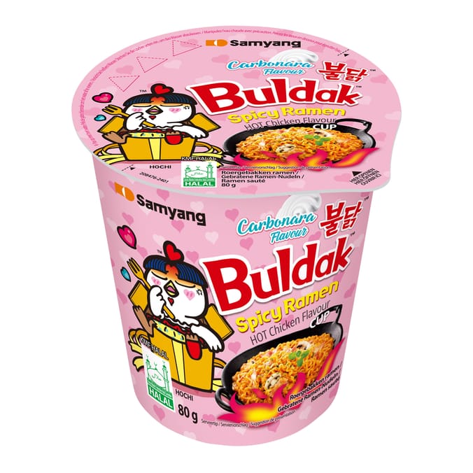 Buldak Spicy Ramen Hot Chicken Flavour Cup 80g - Carbonara x6