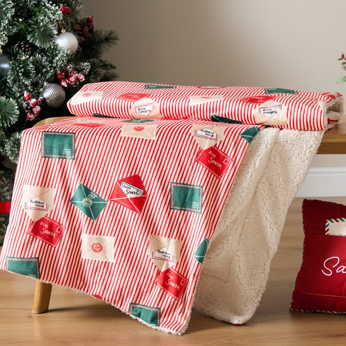  The Lifestyle Edit Letters To Santa Sherpa Throw 