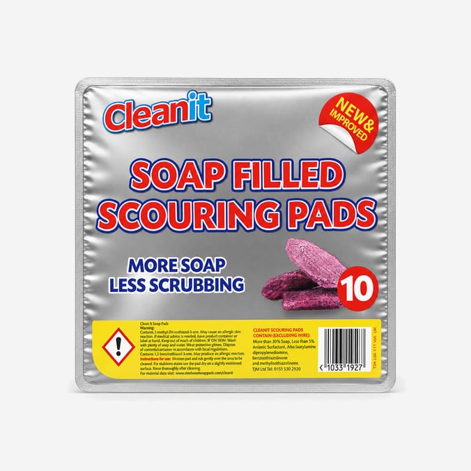 CleanIt Soap Filled Scouring Pads 10 Pack